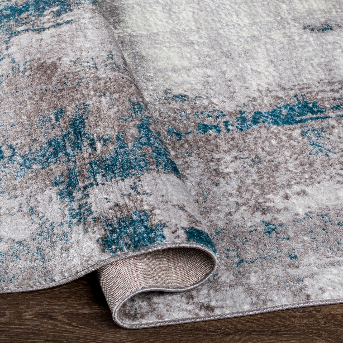 GIULIA Abstract Modern Marble Medium Grey Area Rug Fold