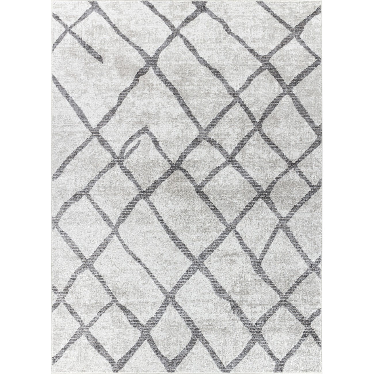 GLORIA Scandi Modern White/Grey Area Rug Flat