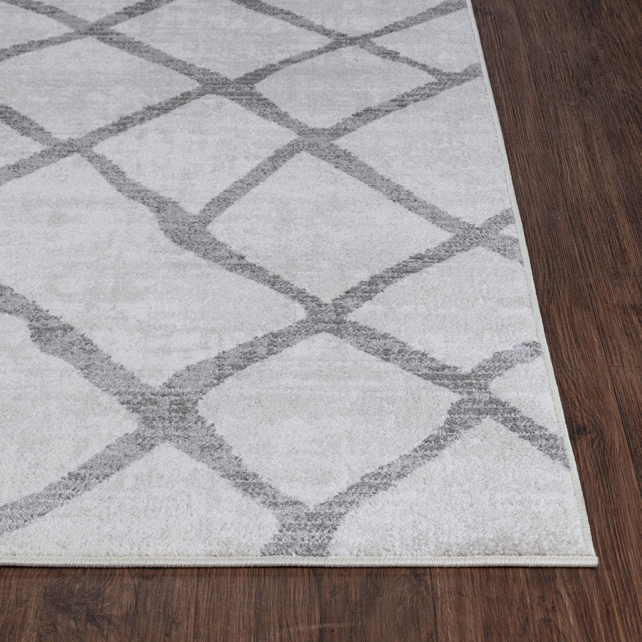 GLORIA Scandi Modern White/Grey Area Rug Front