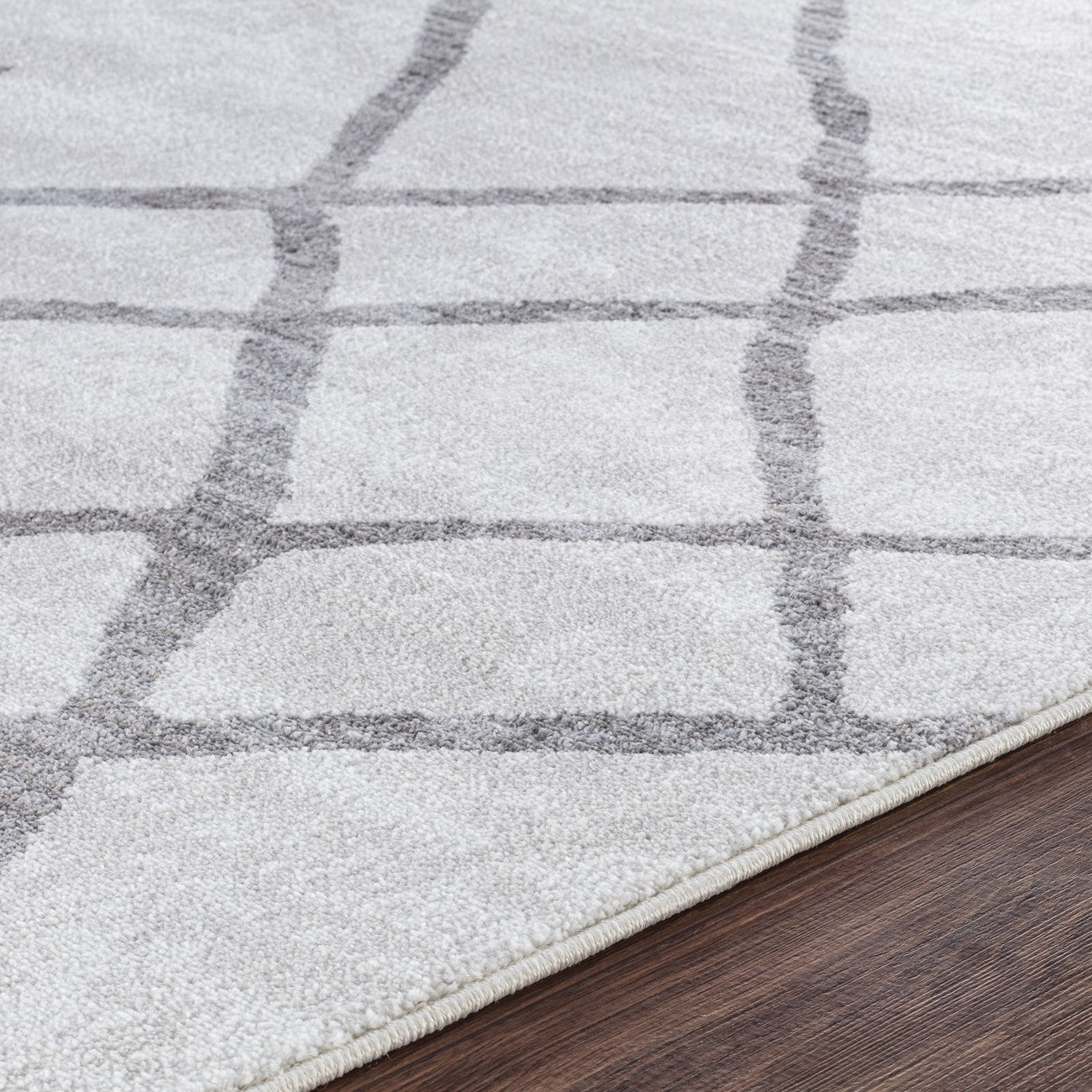GLORIA Scandi Modern White/Grey Area Rug Texture