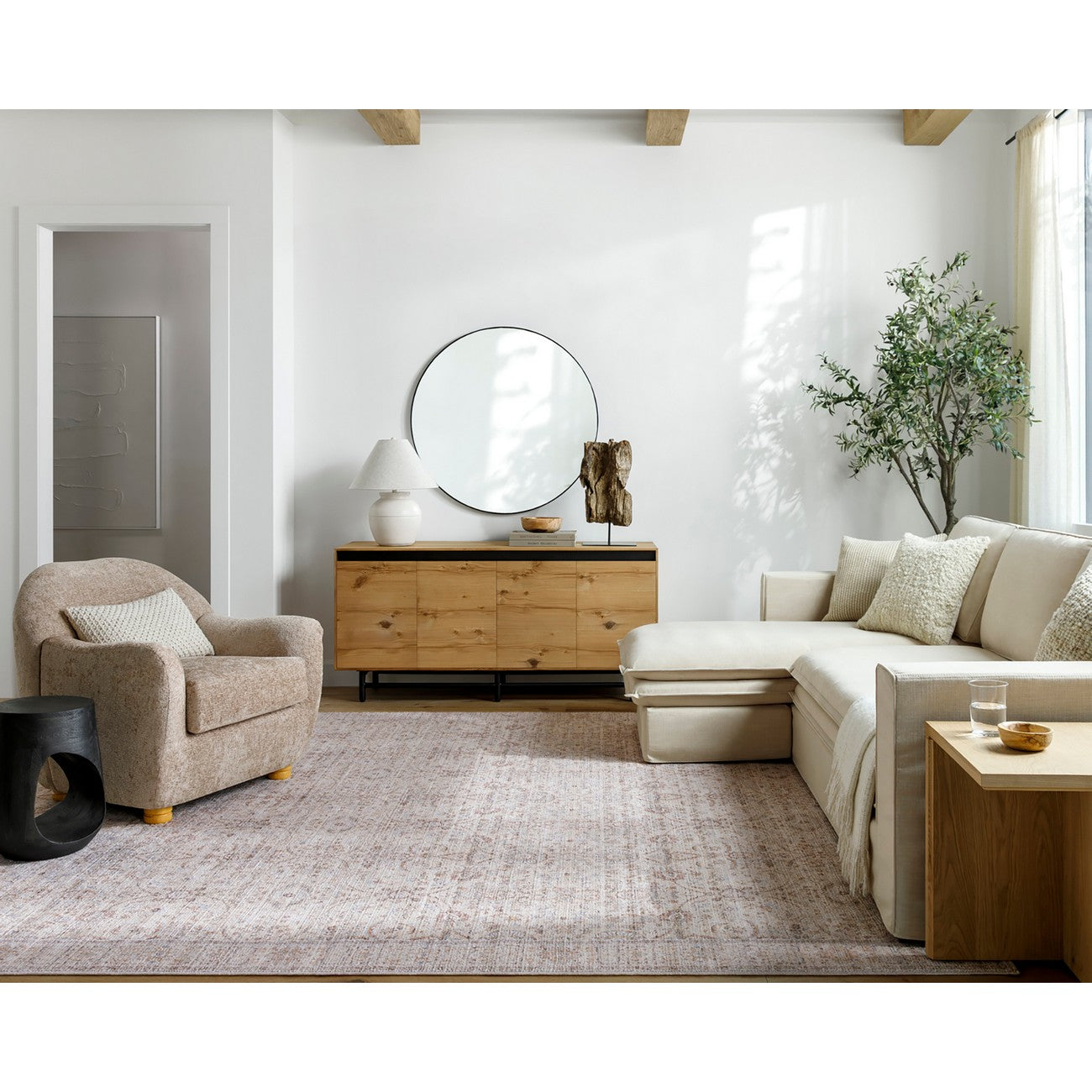 GOKILA Our PNW Home x Livabliss Vintage Traditional Oriental Boho Rust Area Rug Roomscene