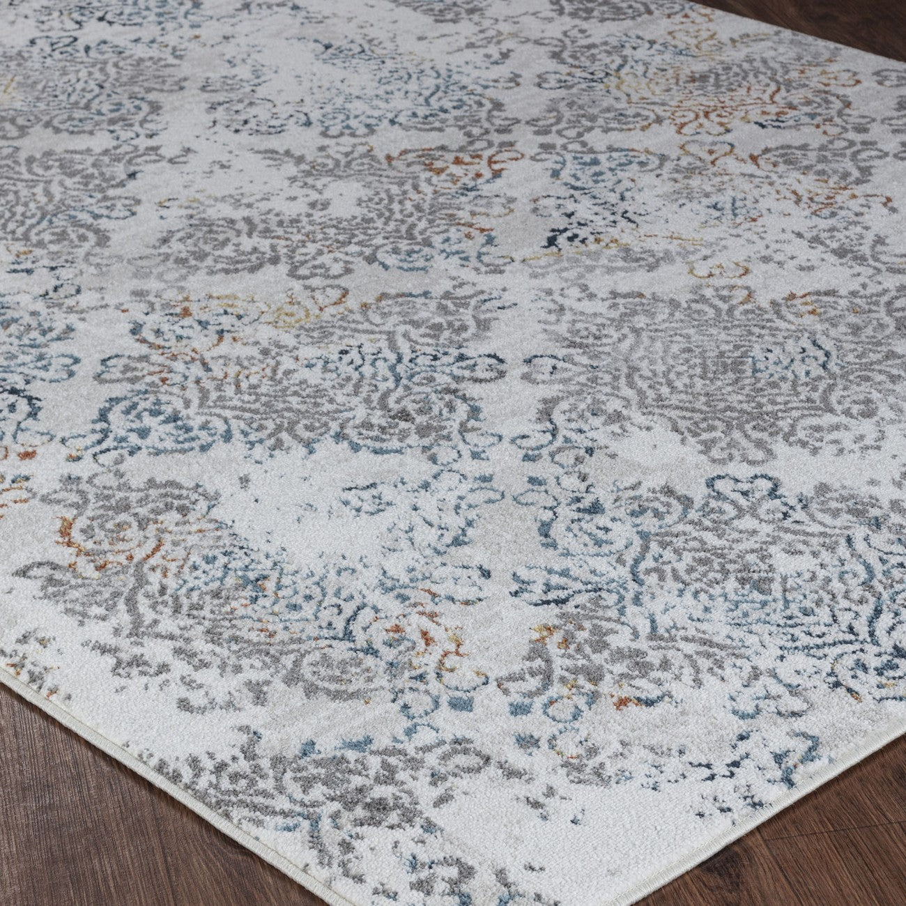 HARU Vintage Traditional Oriental Boho Blue/Orange Area Rug