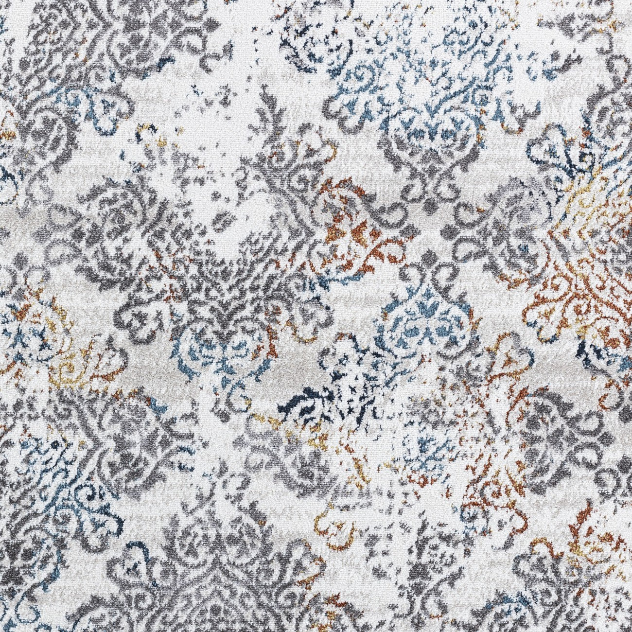 HARU Vintage Traditional Oriental Boho Blue/Orange Area Rug