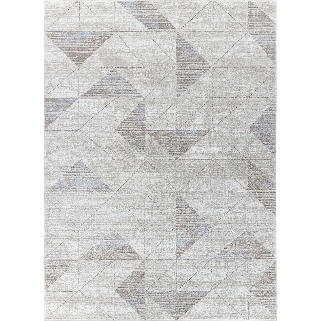 HAVEN Scandi Geometric White/Grey Area Rug Flat
