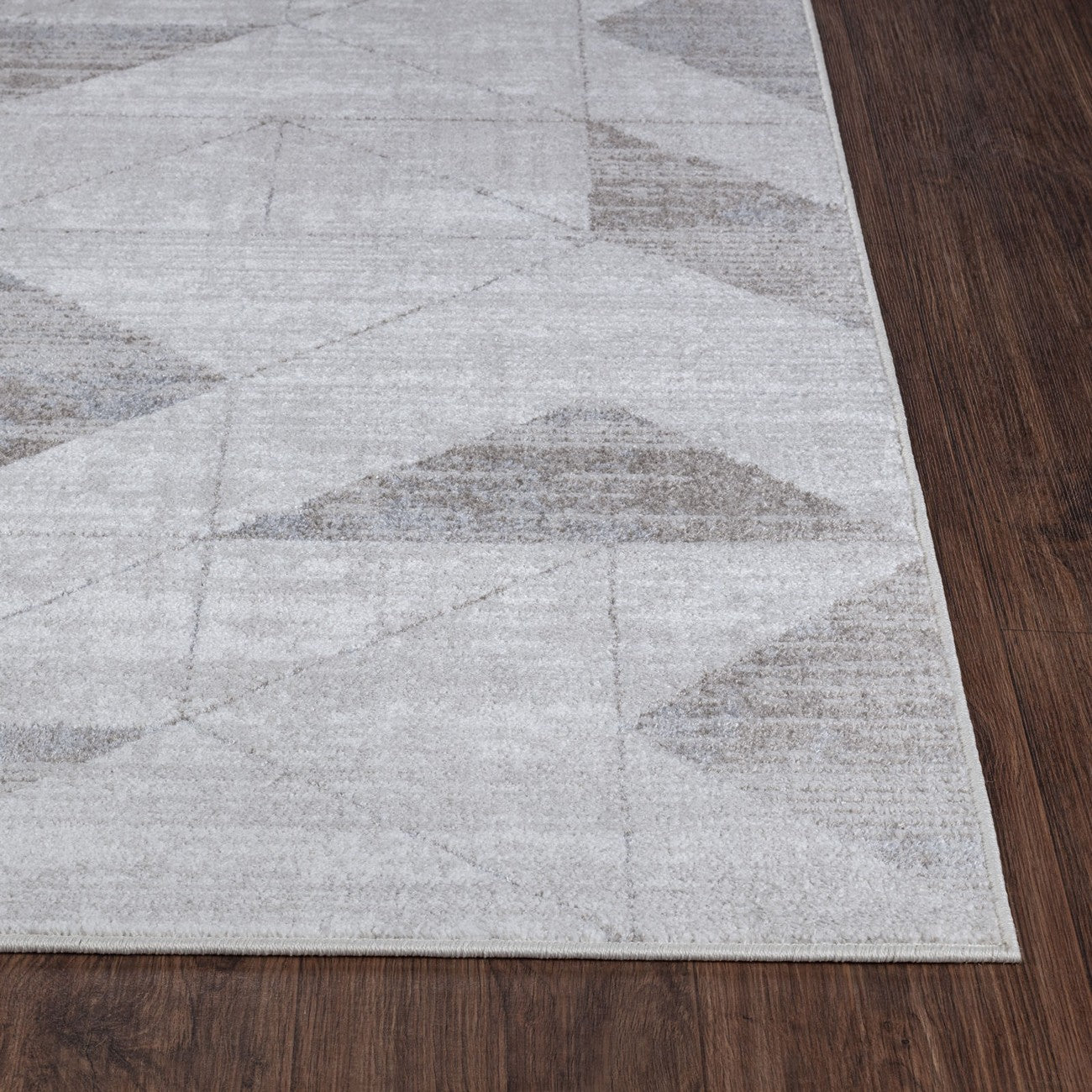 HAVEN Scandi Geometric White/Grey Area Rug Front