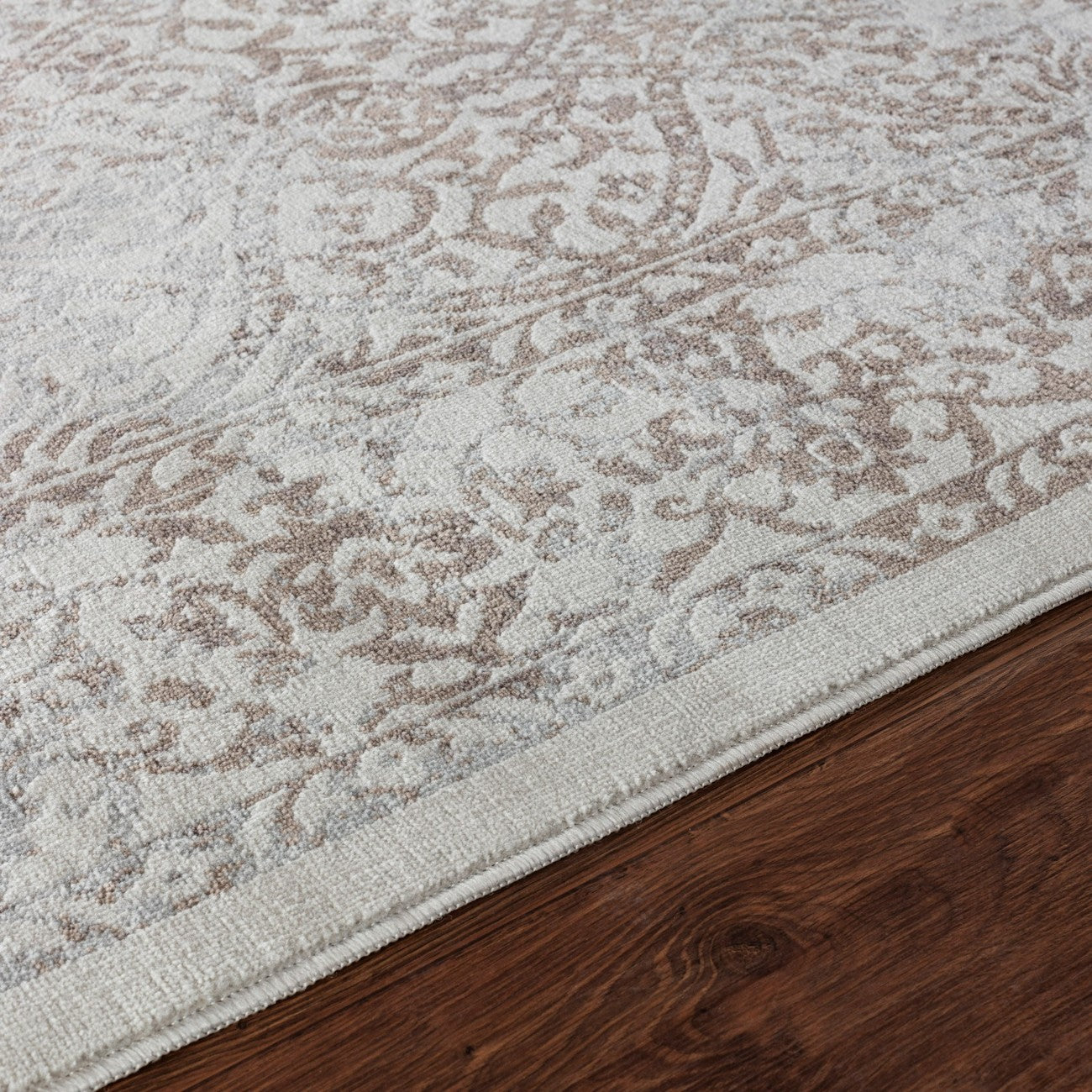 HAZEL Vintage Traditional Oriental Boho Tan/Ivory Area Rug