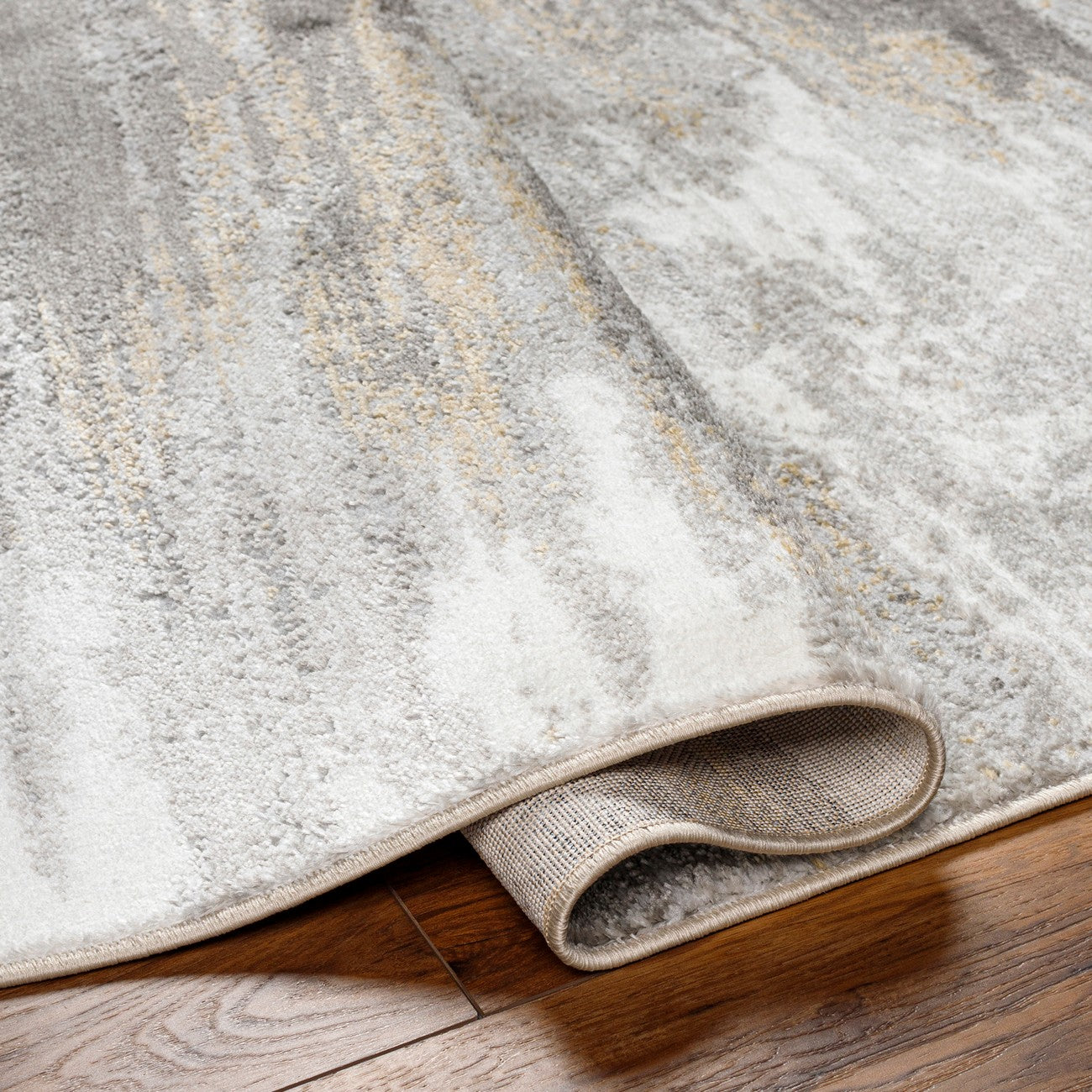 HILA Abstract Modern Marble Charcoal/Off-White Area Rug