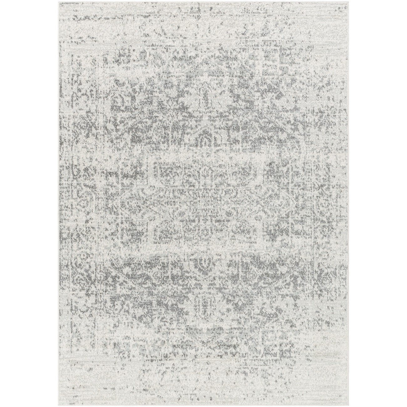 JULIETTE Vintage Traditional Oriental Boho Grey/White Area Rug Flat