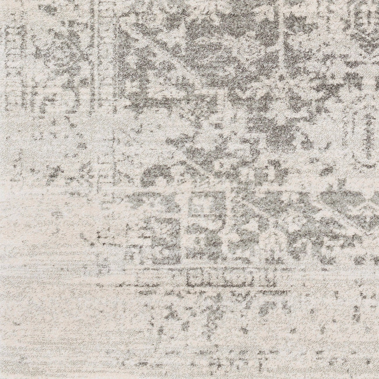 JULIETTE Vintage Traditional Oriental Boho Grey/White Area Rug Swatch