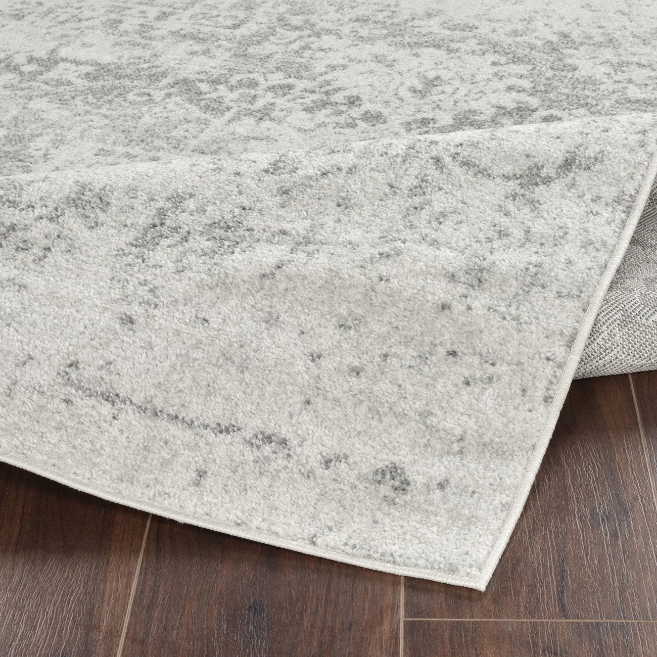 JULIETTE Vintage Traditional Oriental Boho Grey/White Area Rug Fold