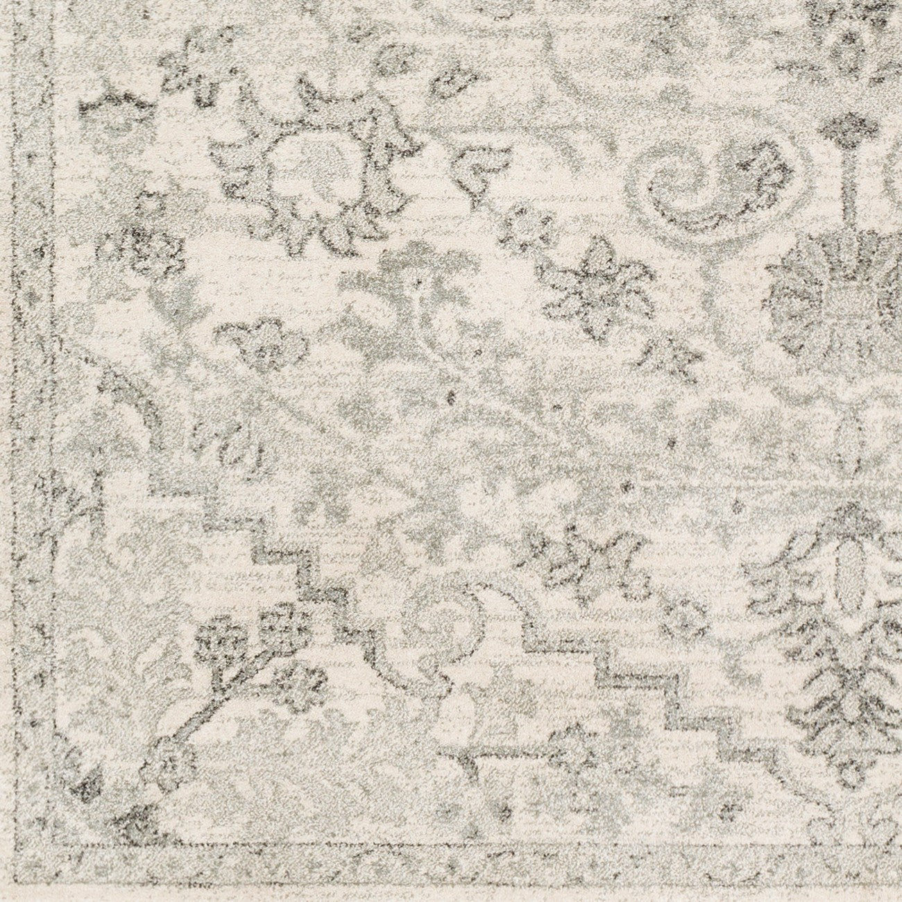 LOU Vintage Traditional Oriental Boho Light Beige Area Rug Swatch