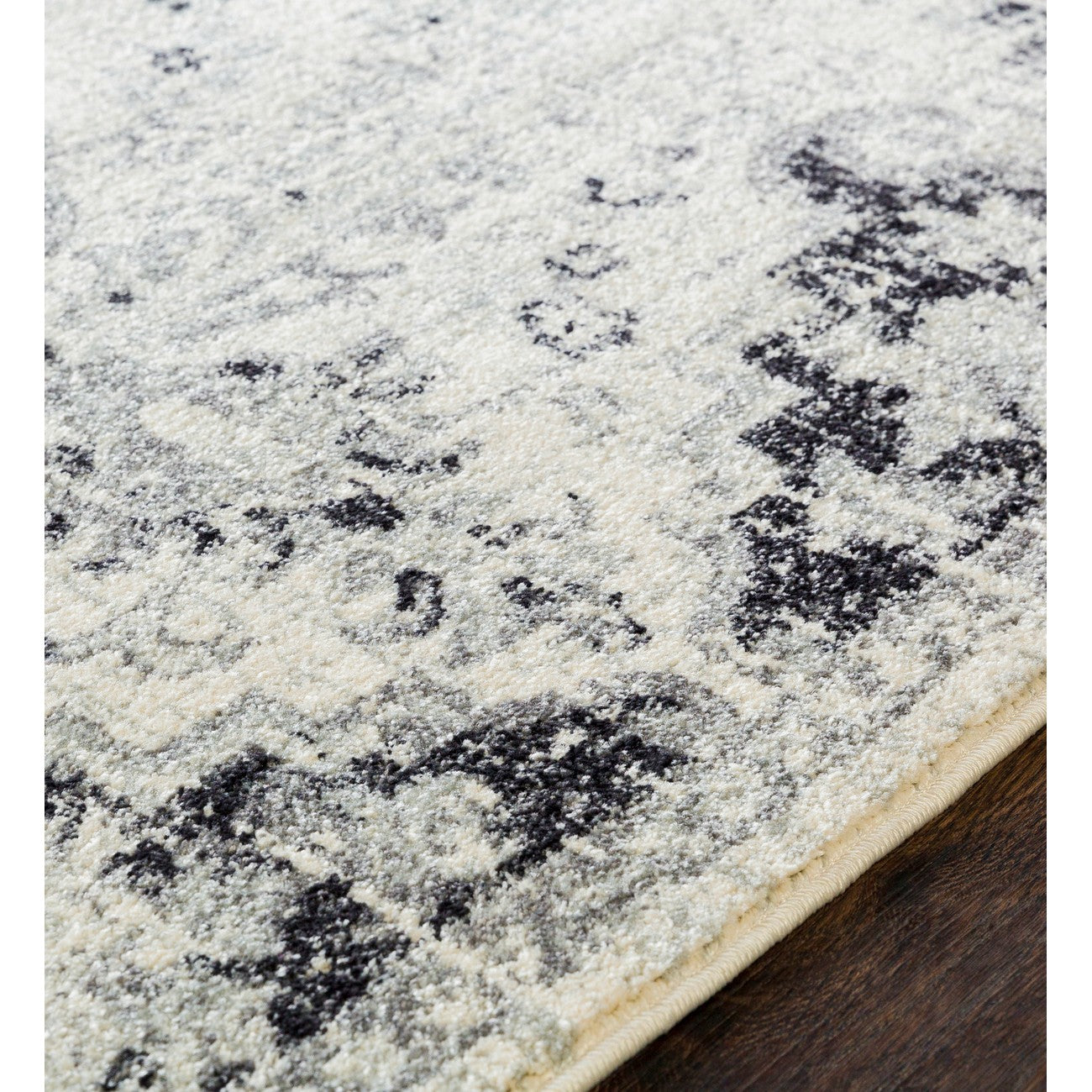 LOU Vintage Traditional Oriental Boho Black/Grey Area Rug