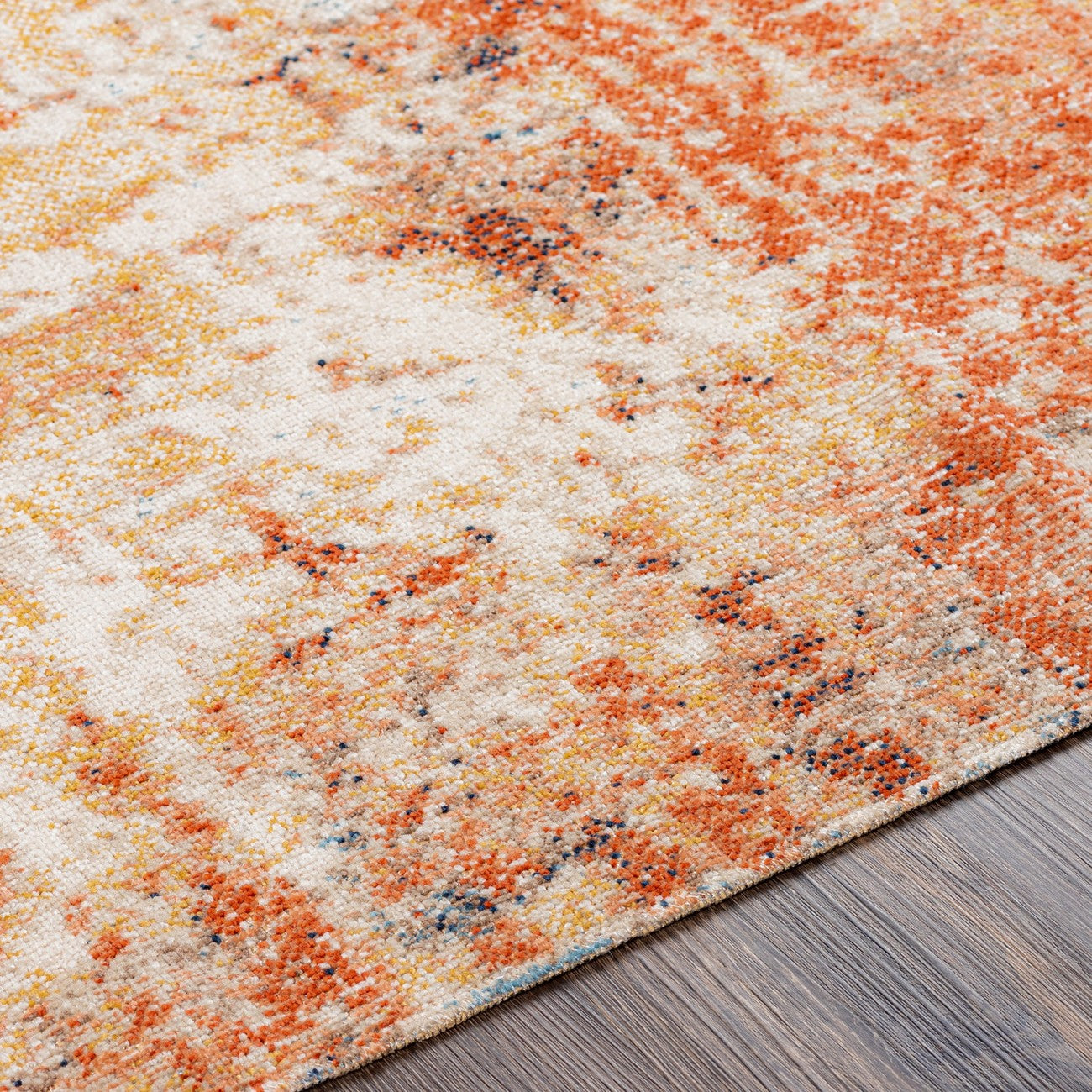 SAMIRA HILL Indoor & Outdoor Modern Burnt Orange Area Rug Texture