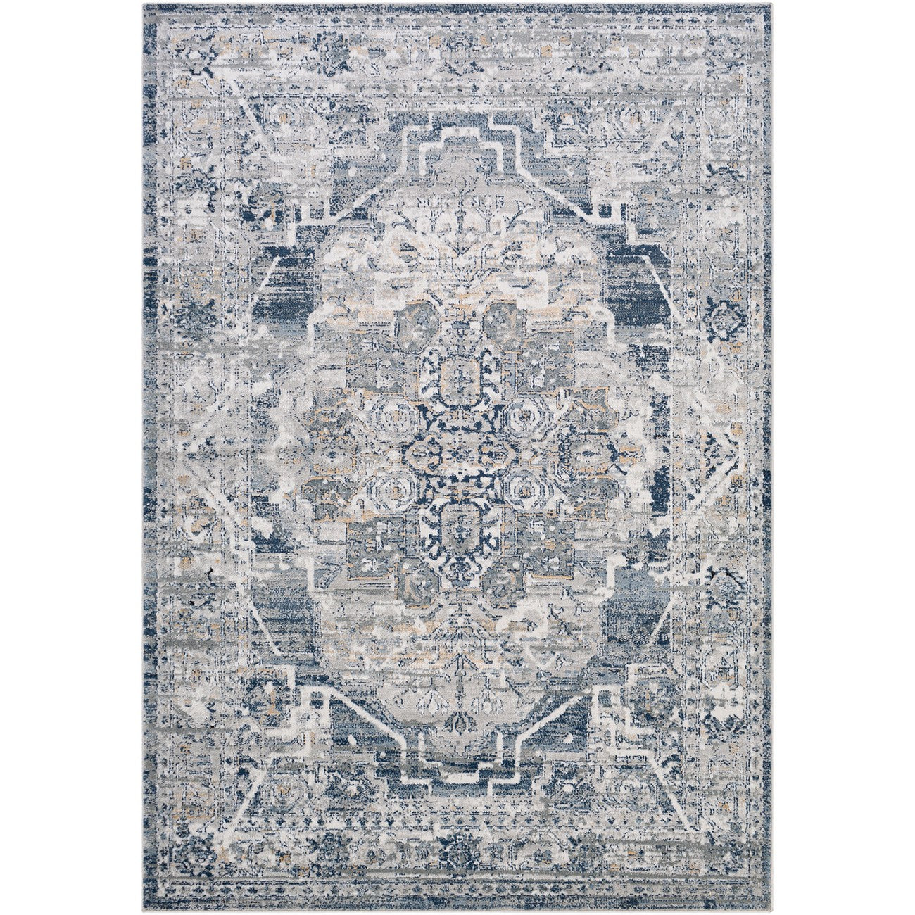 ISABELLA Vintage Traditional Oriental Boho Medium Grey Area Rug Flat