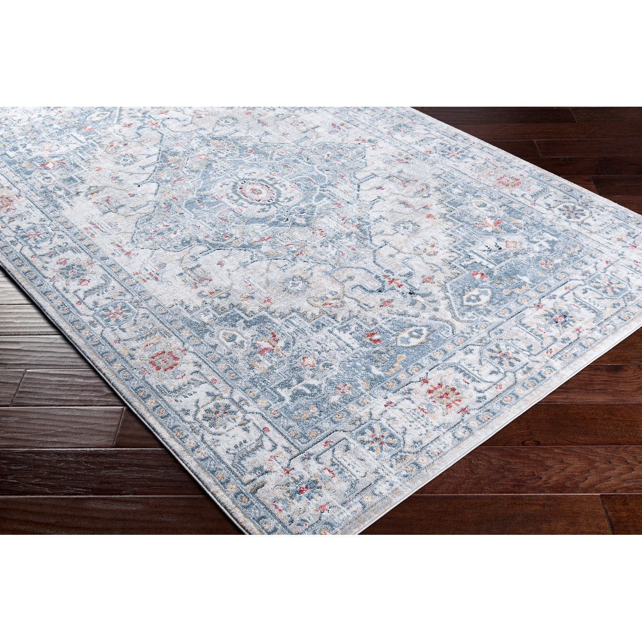DALILA Vintage Traditional Oriental Boho Medium Grey Area Rug Corner