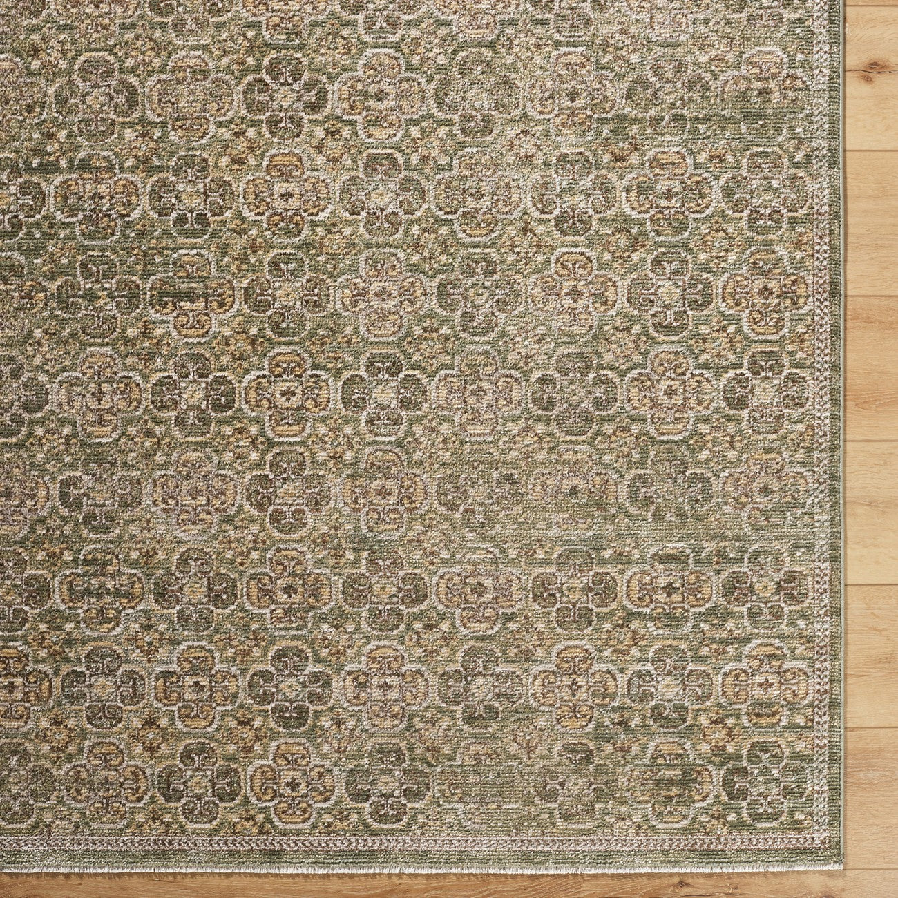KENY Galey Alix x Livabliss Vintage Traditional Oriental Boho Brown/Olive Area Rug Overhead