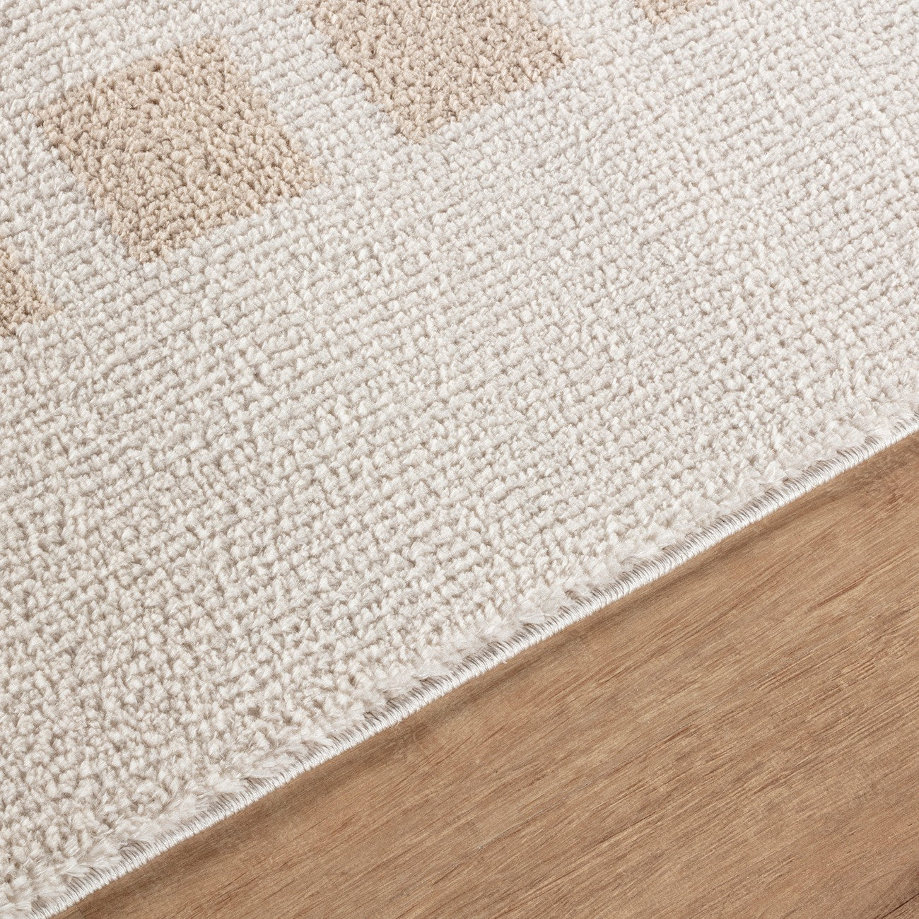 LAURINE Machine Washable Modern Shaggy Beige Area Rug