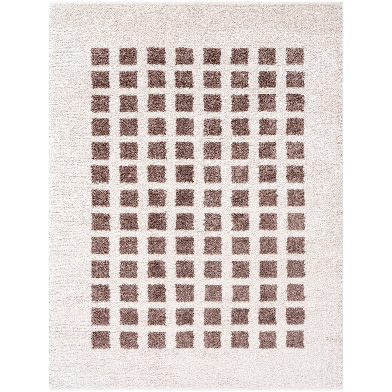 LAURINE Machine Washable Modern Shaggy Dark Brown Area Rug Flat