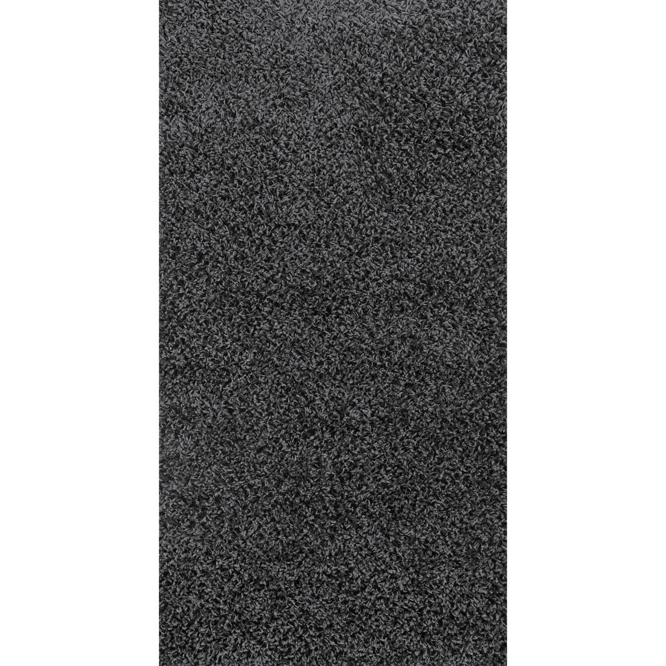 LILLY Shaggy Solid Color Plush Pile Dark Grey Area Rug Flat
