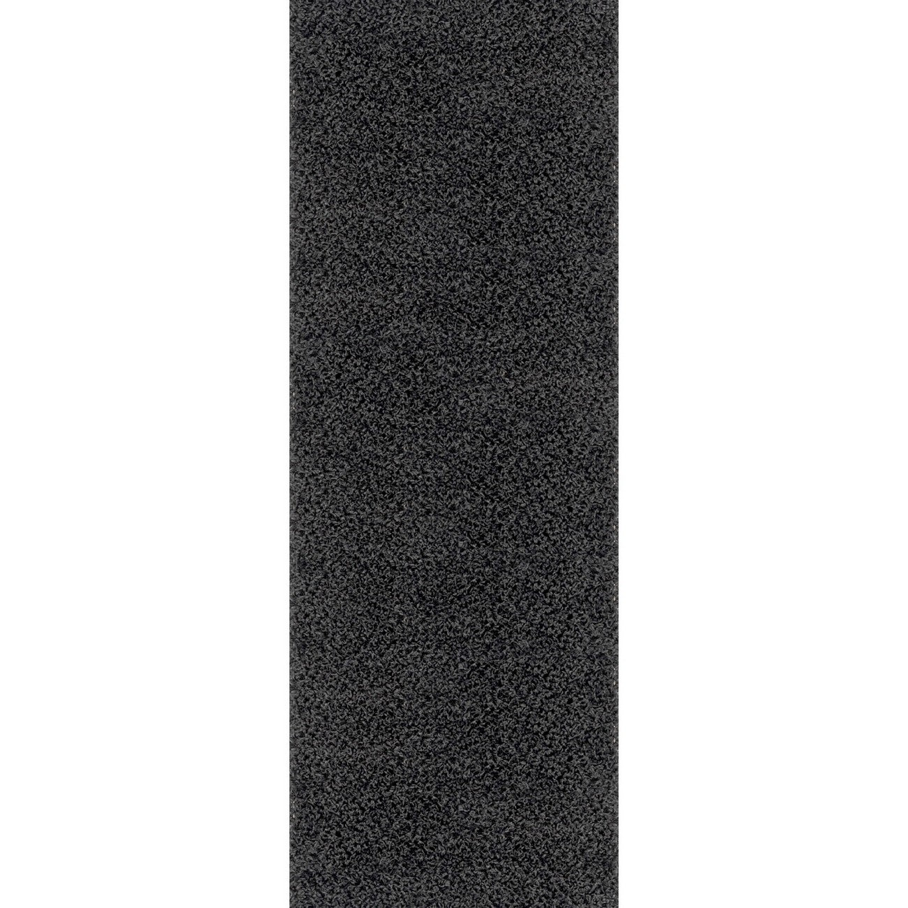 LILLY Shaggy Solid Color Plush Pile Dark Grey Area Rug Flat