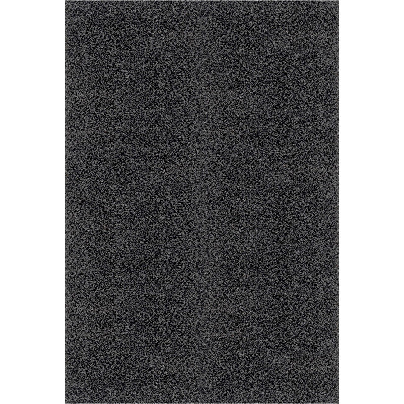 LILLY Shaggy Solid Color Plush Pile Dark Grey Area Rug Flat