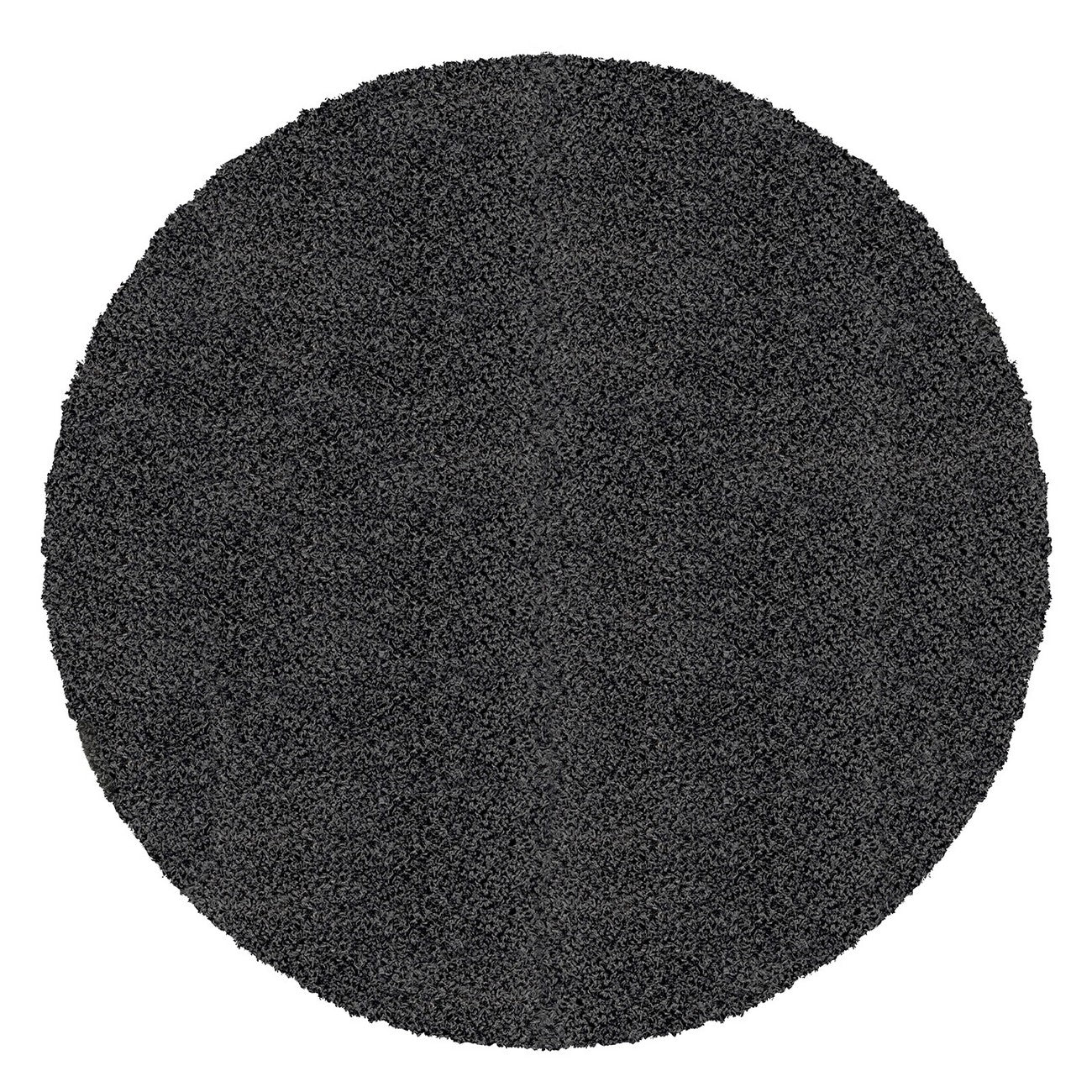 LILLY Shaggy Solid Color Plush Pile Dark Grey Area Rug Flat