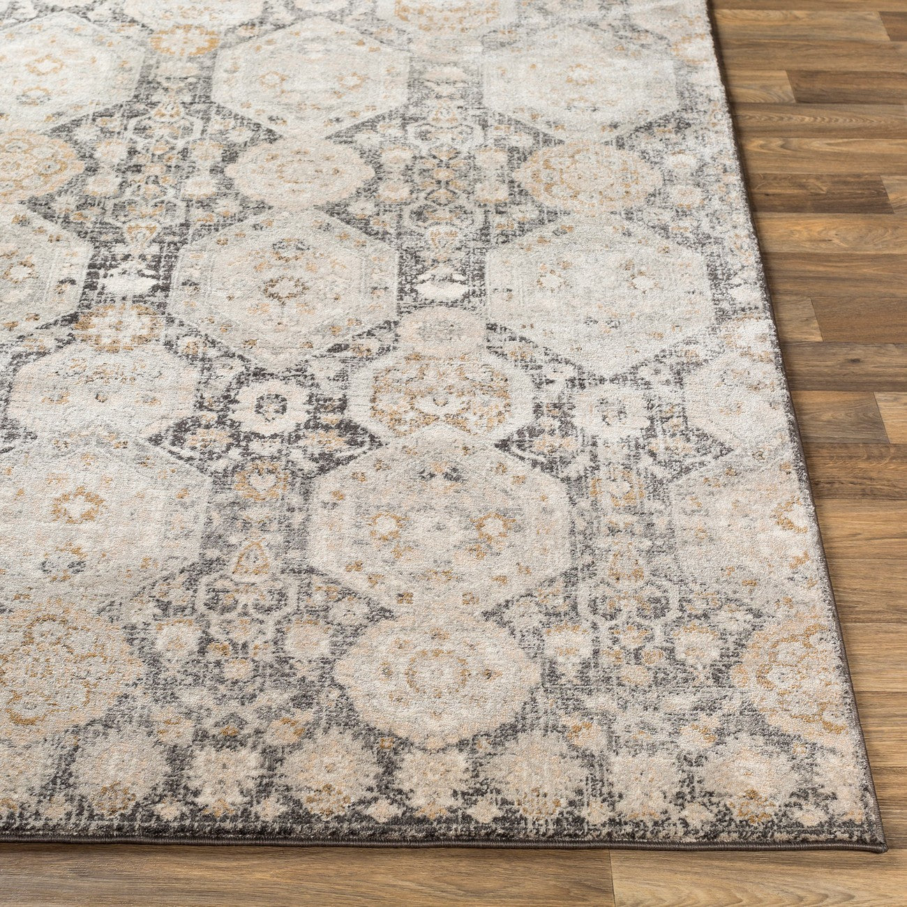 LOTUS Vintage Traditional Oriental Boho Black Area Rug Front