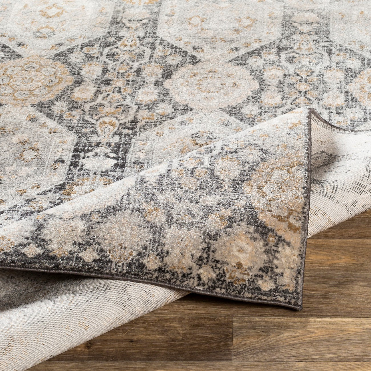 LOTUS Vintage Traditional Oriental Boho Black Area Rug Fold