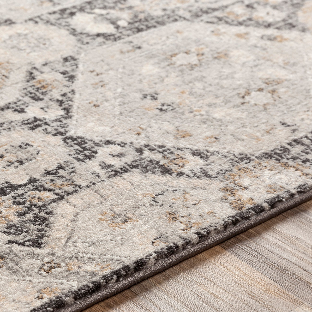 LOTUS Vintage Traditional Oriental Boho Black Area Rug Texture