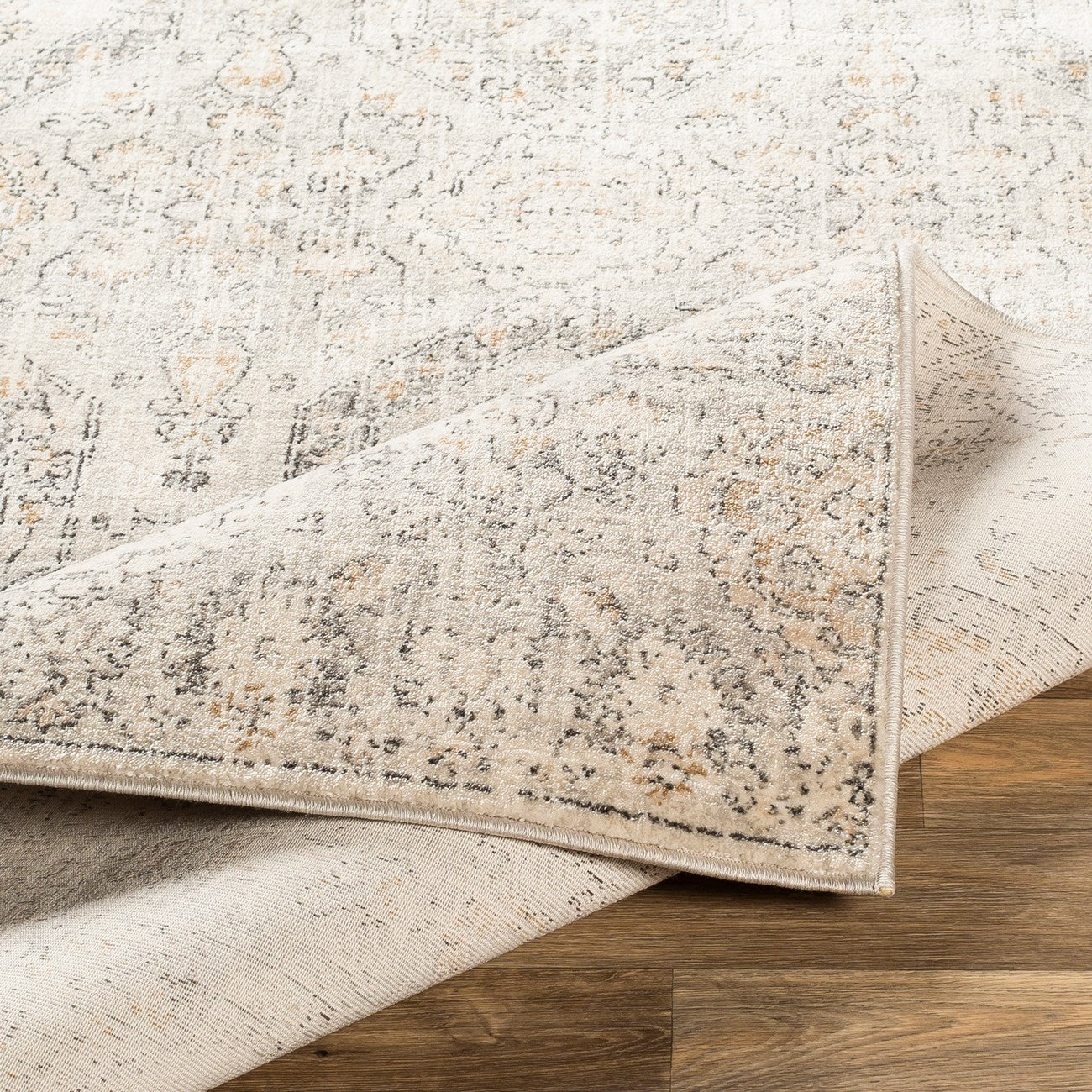 LOTUS Vintage Traditional Oriental Boho Tan/Ivory Area Rug Fold