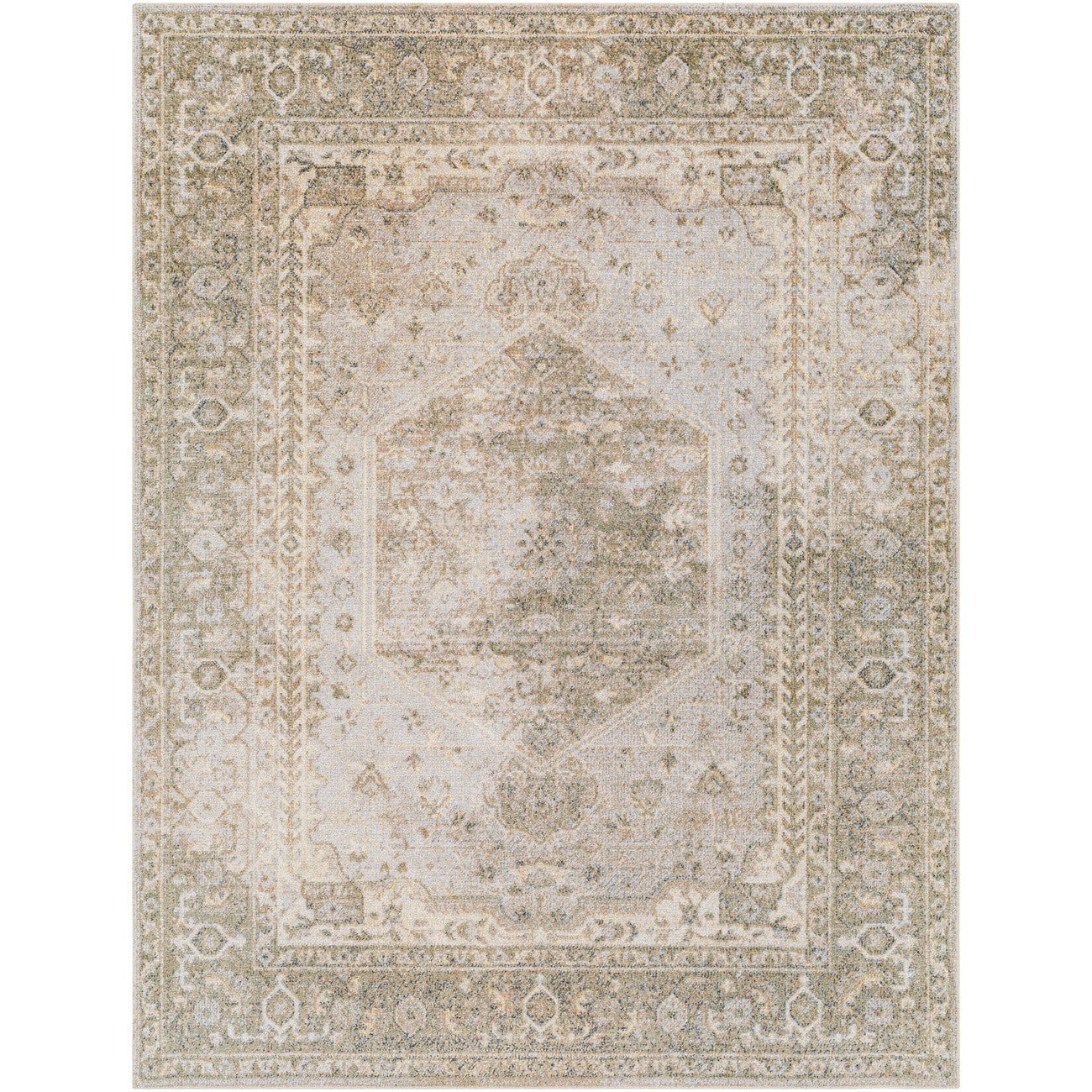 BOKA Machine Washable Traditional Boho Camel Area Rug Flat