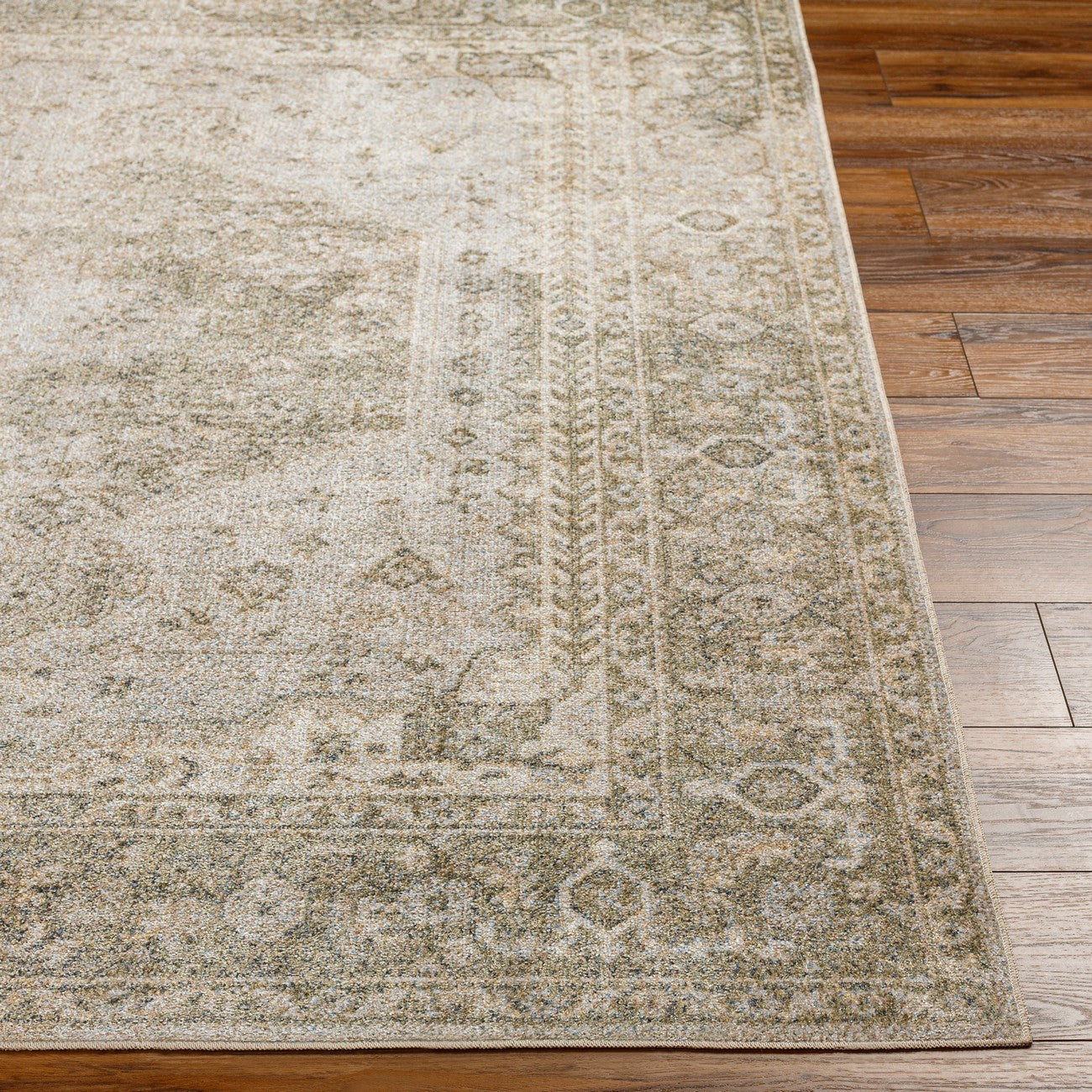 BOKA Machine Washable Traditional Boho Camel Area Rug Front