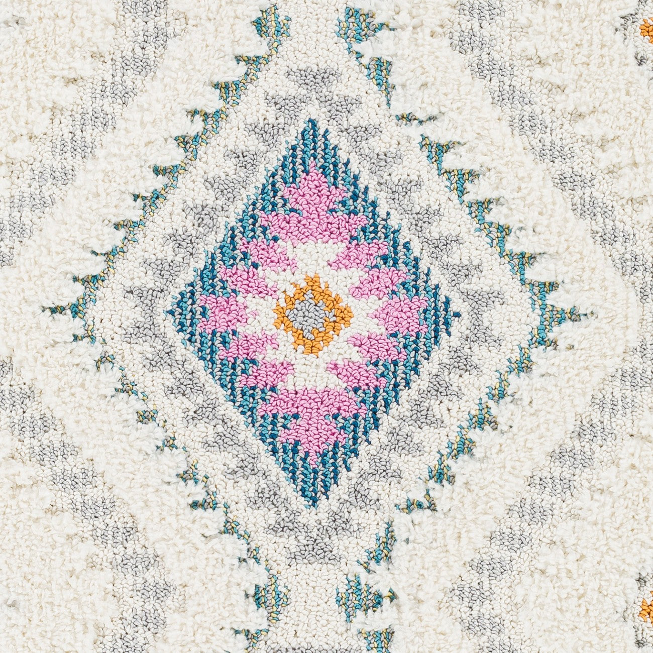 LILO Shaggy Modern Boho Plush Pile Ivory Area Rug Swatch