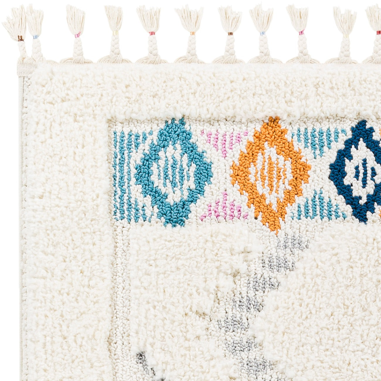 LILO Shaggy Modern Boho Plush Pile Ivory Area Rug Zoom