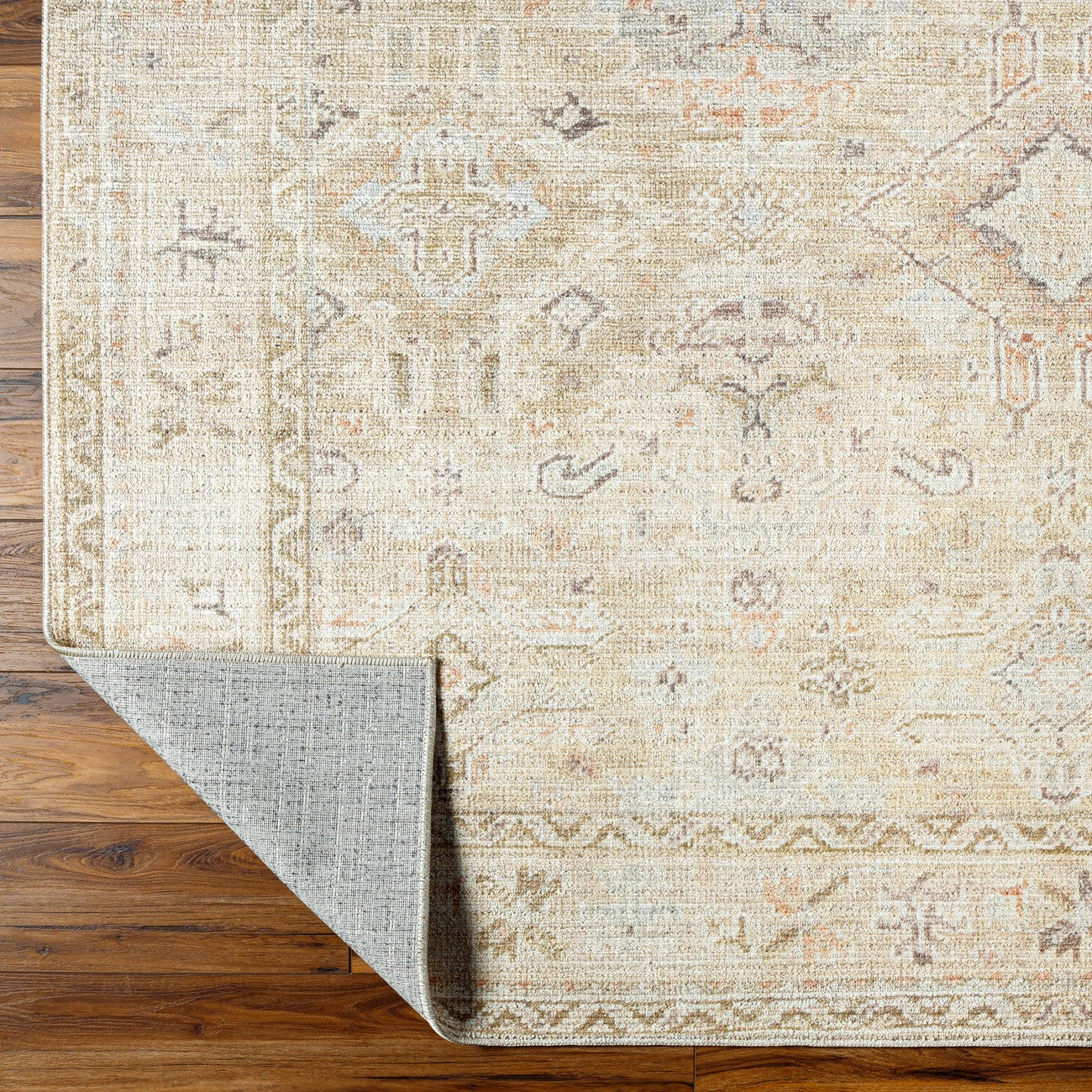MAHI Becki Owens x Livabliss Vintage Traditional Oriental Boho Medium Brown Area Rug Fold