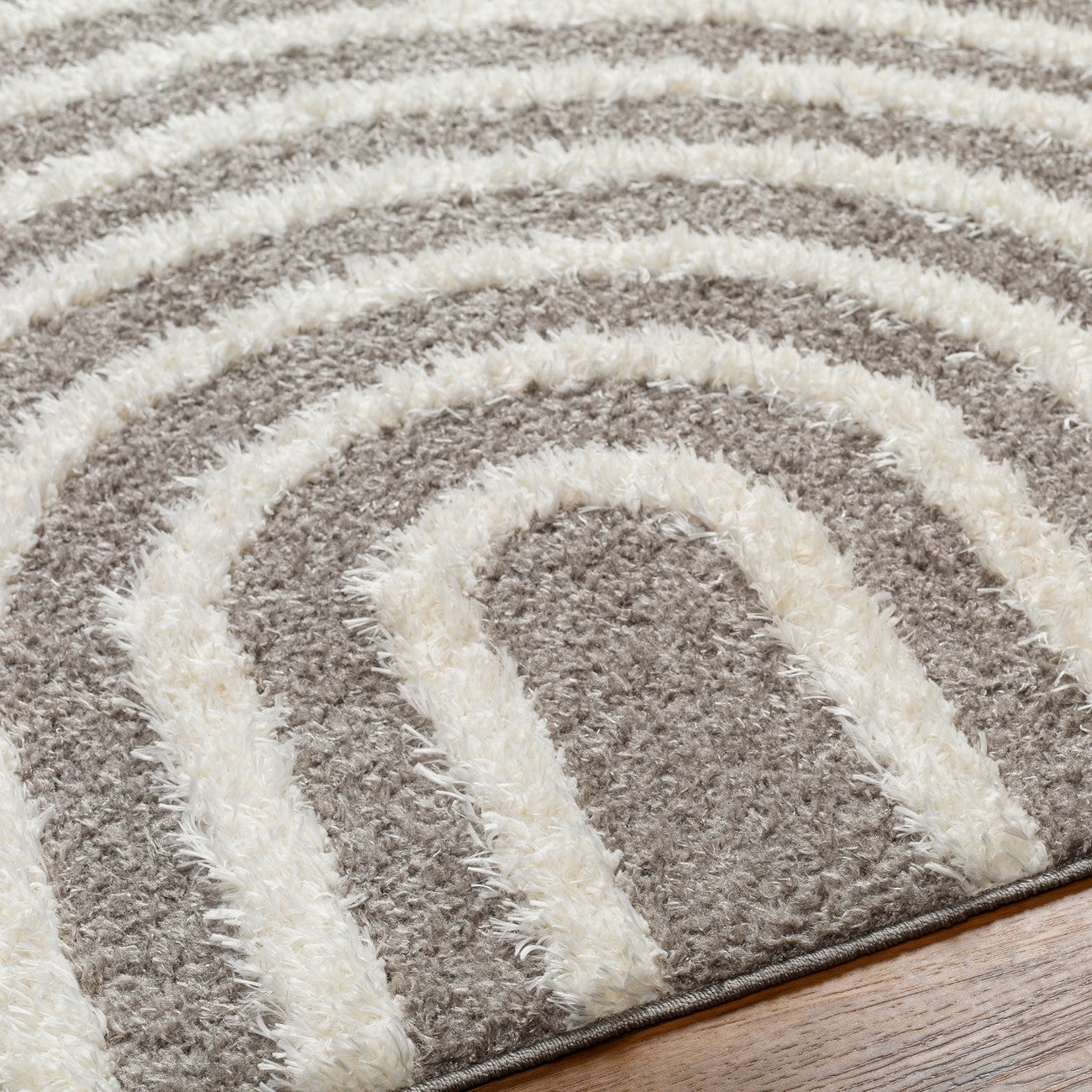 MARAVA Shaggy Modern Plush Pile Charcoal Area Rug Texture