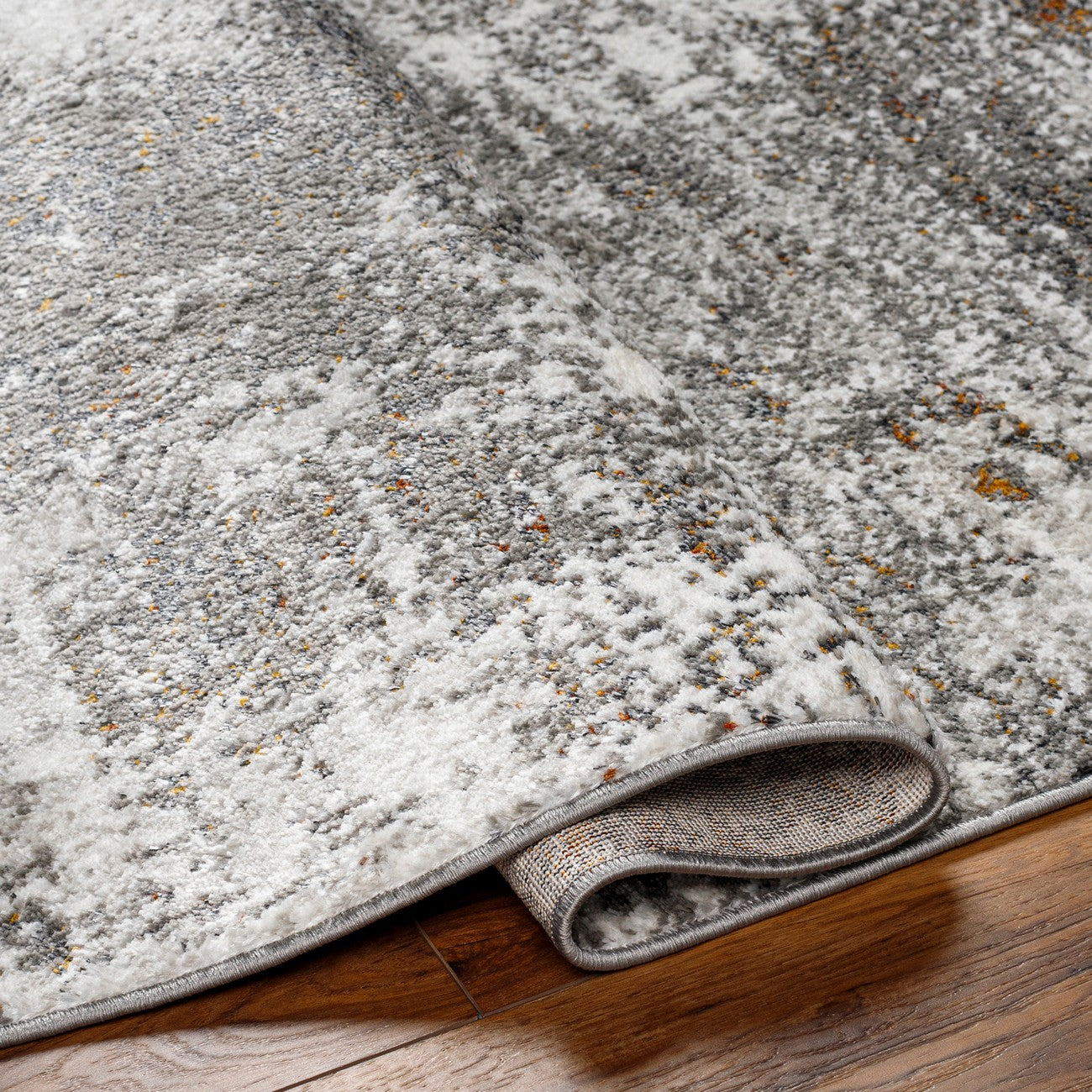 MAYLENE Abstract Modern Marble Charcoal Area Rug Fold