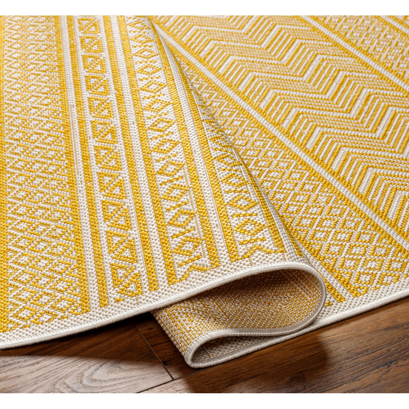 MIMI Indoor & Outdoor Global Saffron/Beige Area Rug