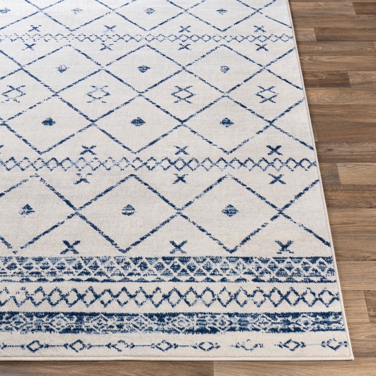 MYA Berber Modern Dark Blue Area Rug Front
