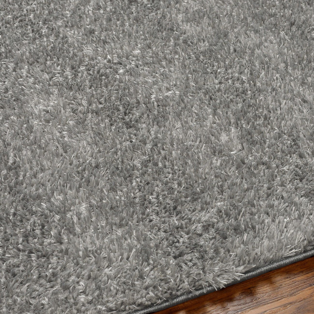 SOSO Round Shaggy Solid Color Plush Pile Dark Grey Area Rug Texture