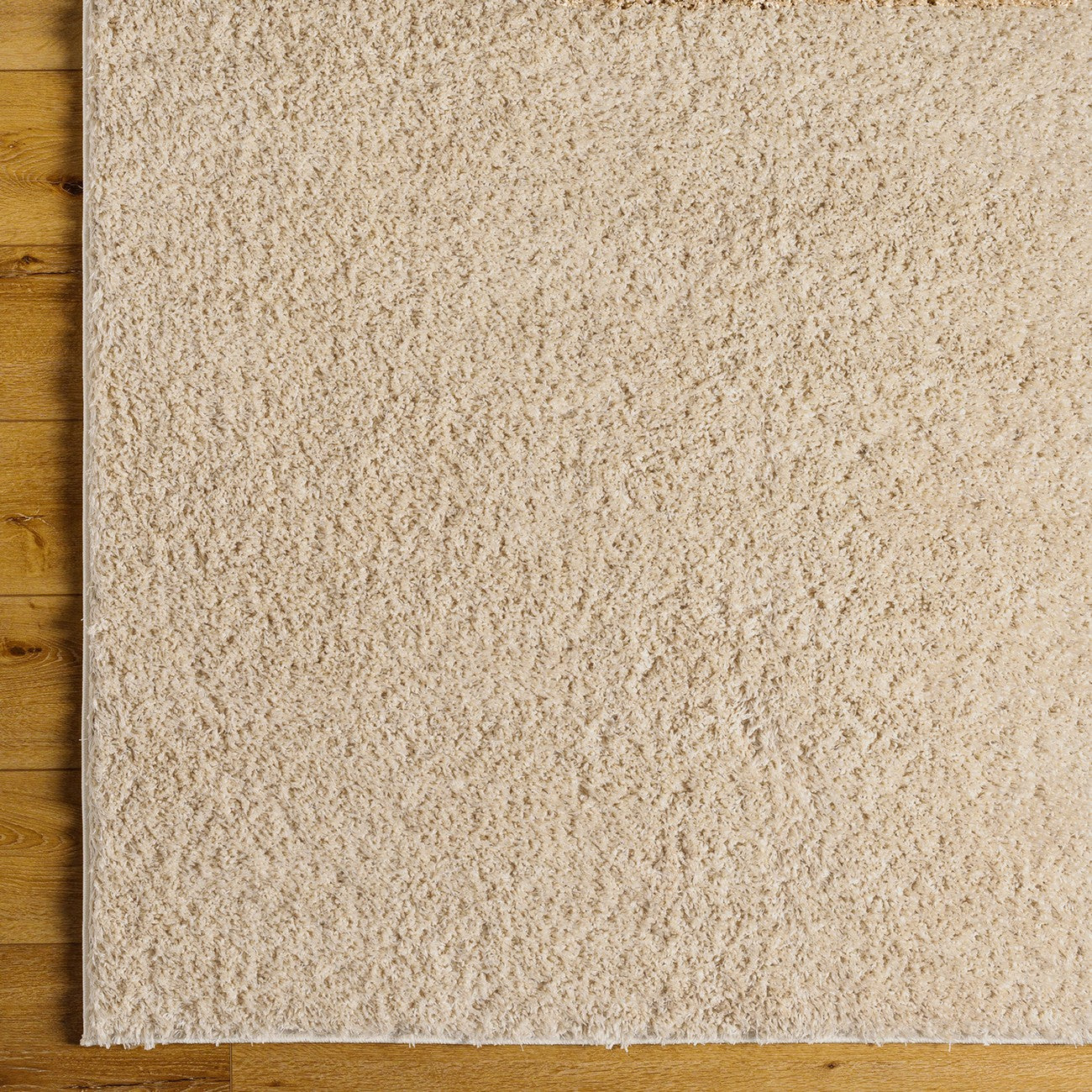 SOSO Round Shaggy Solid Color Plush Pile Beige Area Rug Beige Overhead