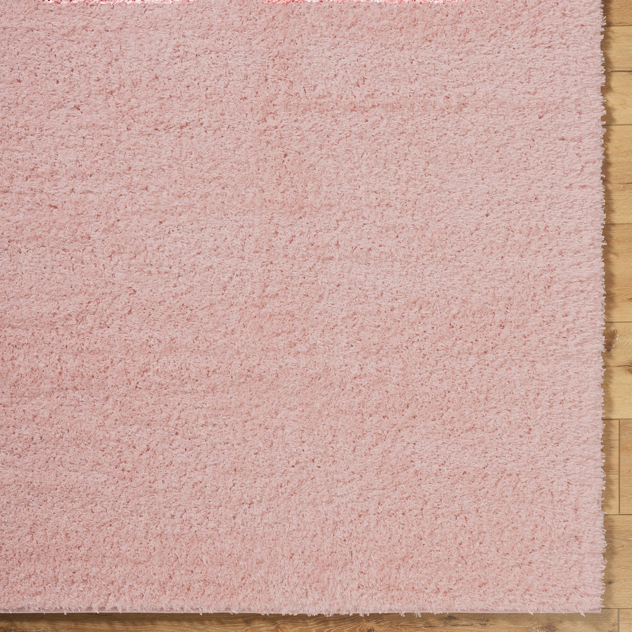 SOSO Round Shaggy Solid Color Plush Pile Pink Area Rug Pink Overhead