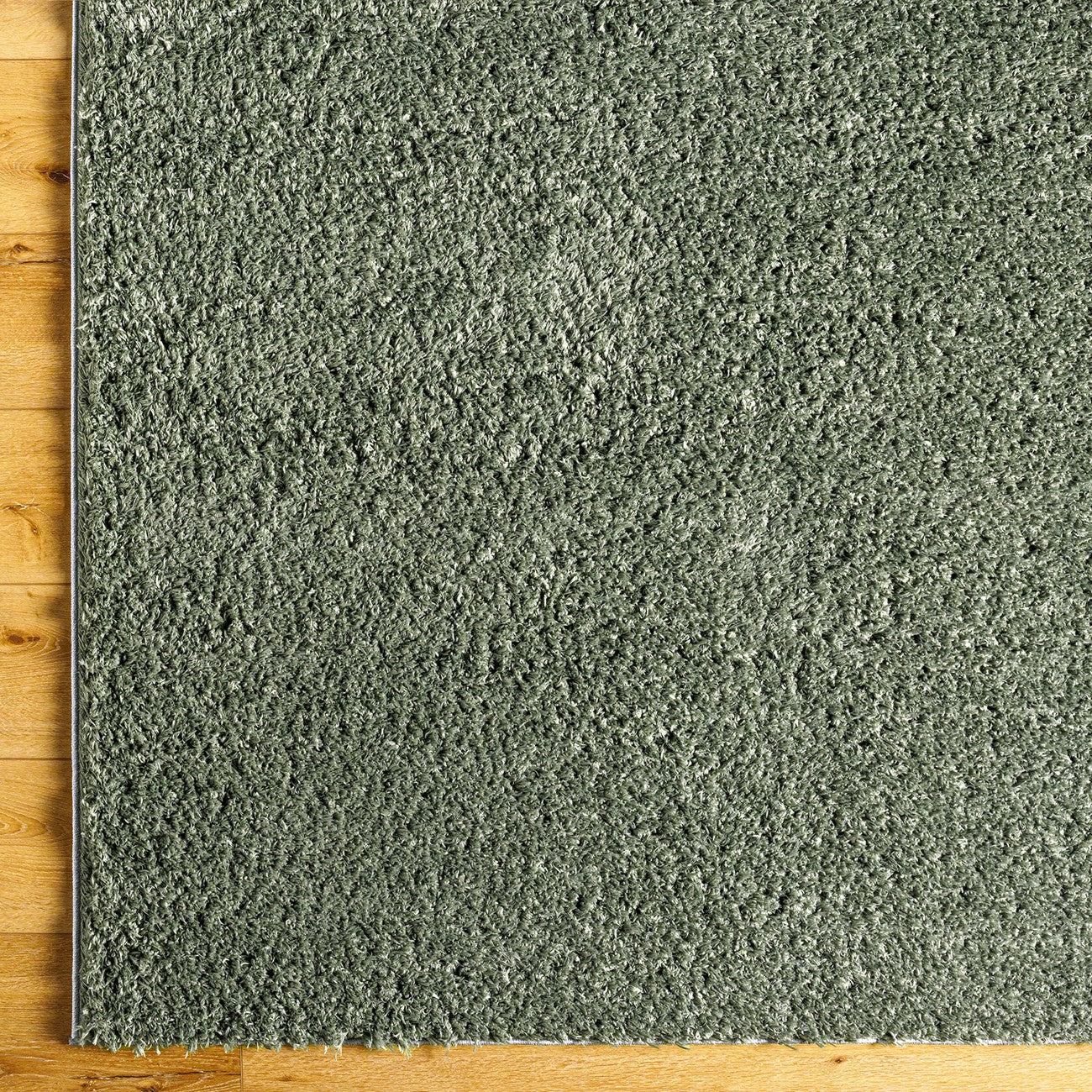 SOSO Round Shaggy Solid Color Plush Pile Green Area Rug Green Overhead