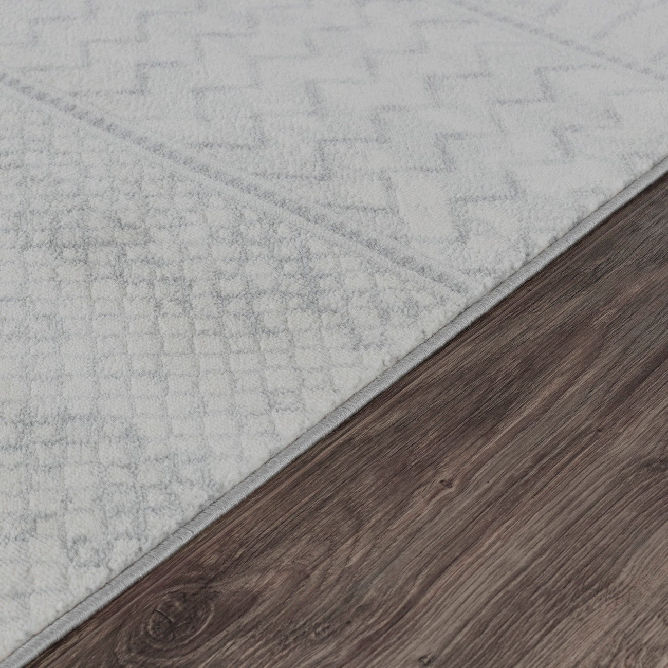 ADELE Scandi Geometric Silver Grey Area Rug