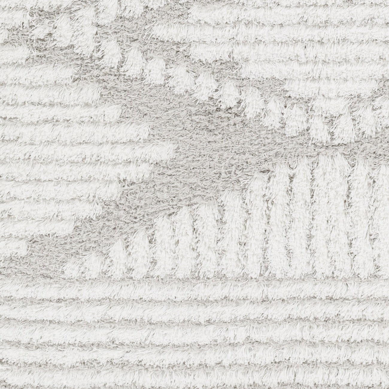NURIA Shaggy Modern Plush Pile Light Grey Area Rug Swatch