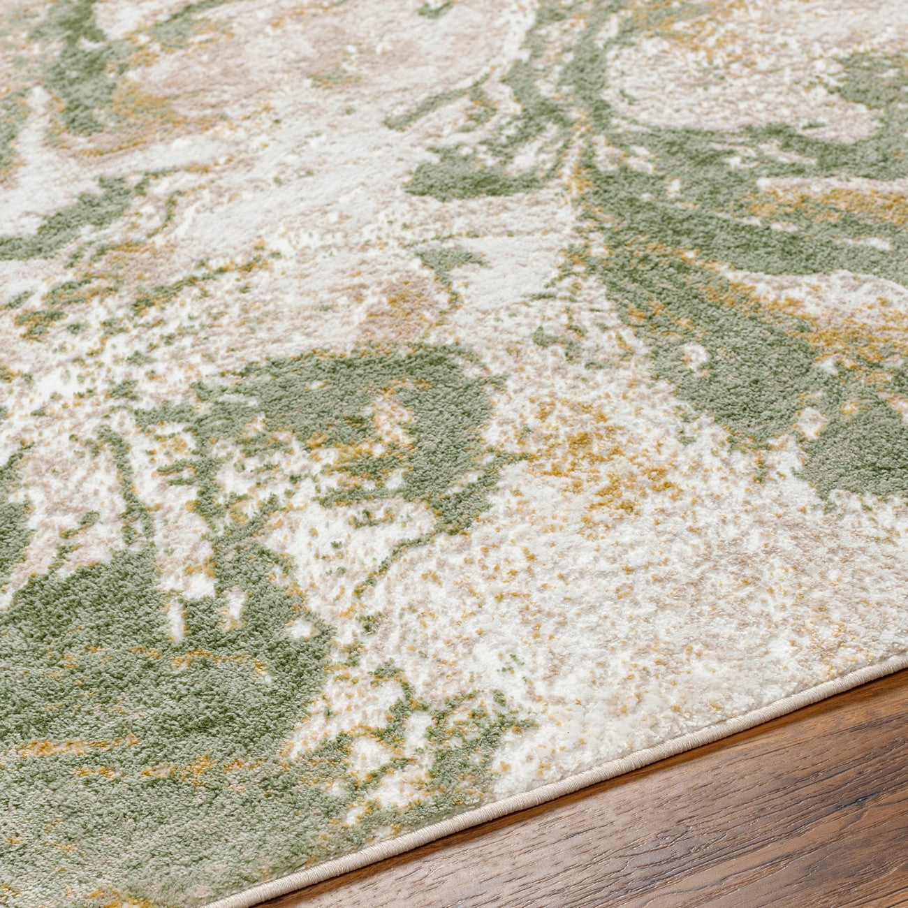 OCTAVIA Abstract Modern Marble Moss Green Area Rug Texture