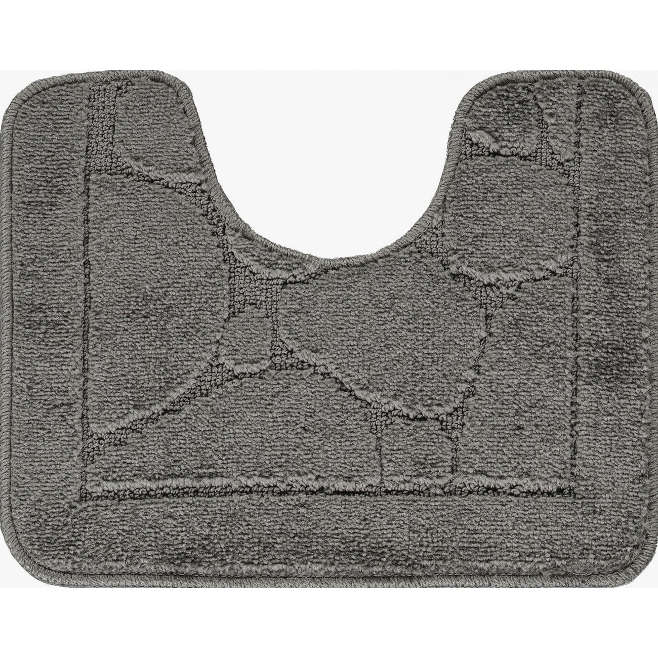 OLIVE 2 Piece Machine Washable Non-Slip Dark Grey Bathroom Rug Set Pedestal