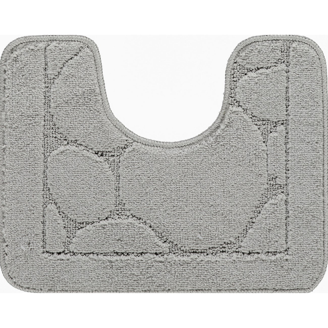 OLIVE 2 Piece Machine Washable Non-Slip Light Grey Bathroom Rug Set Pedestal