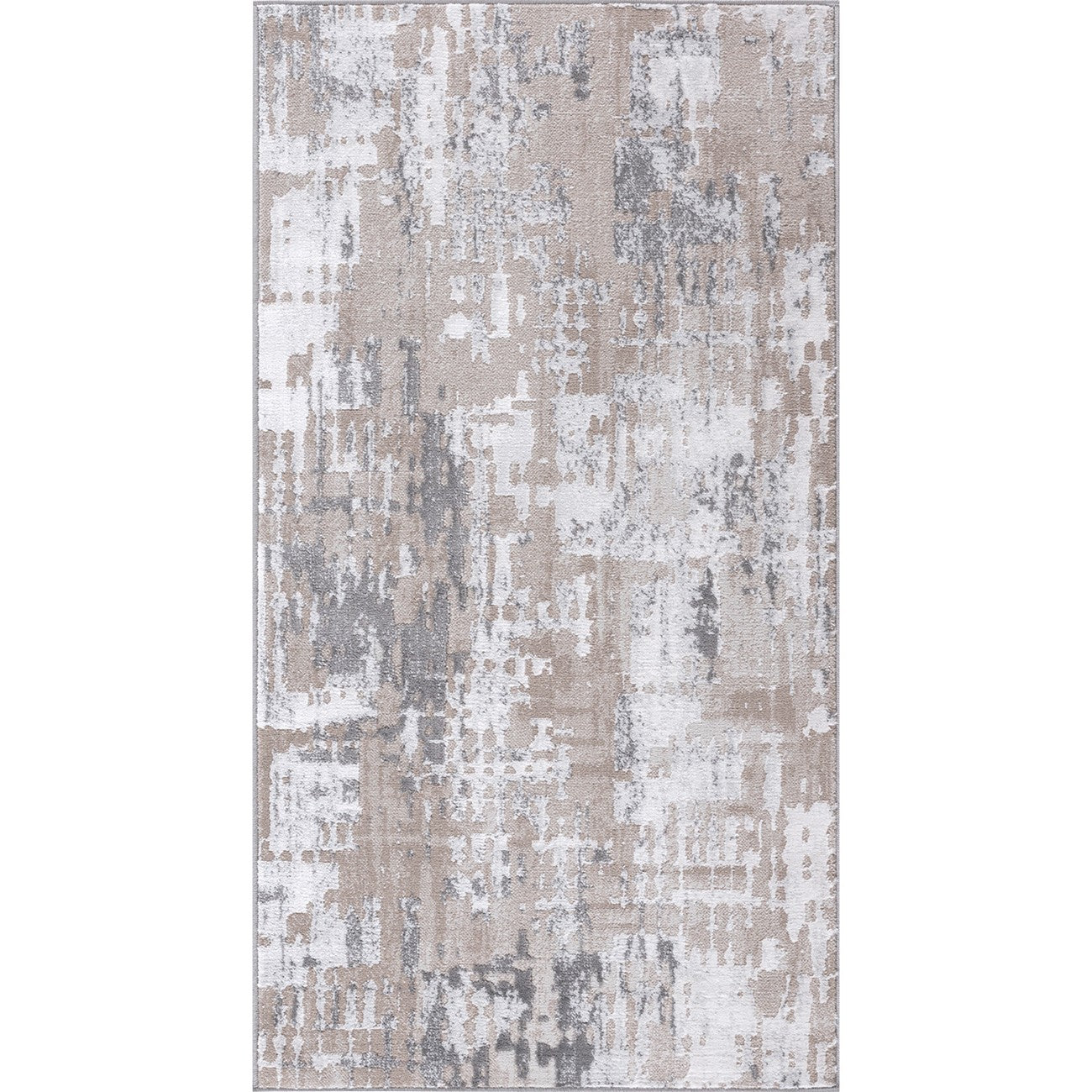 ORGANA Abstract Modern Marble White/Beige Area Rug Flat