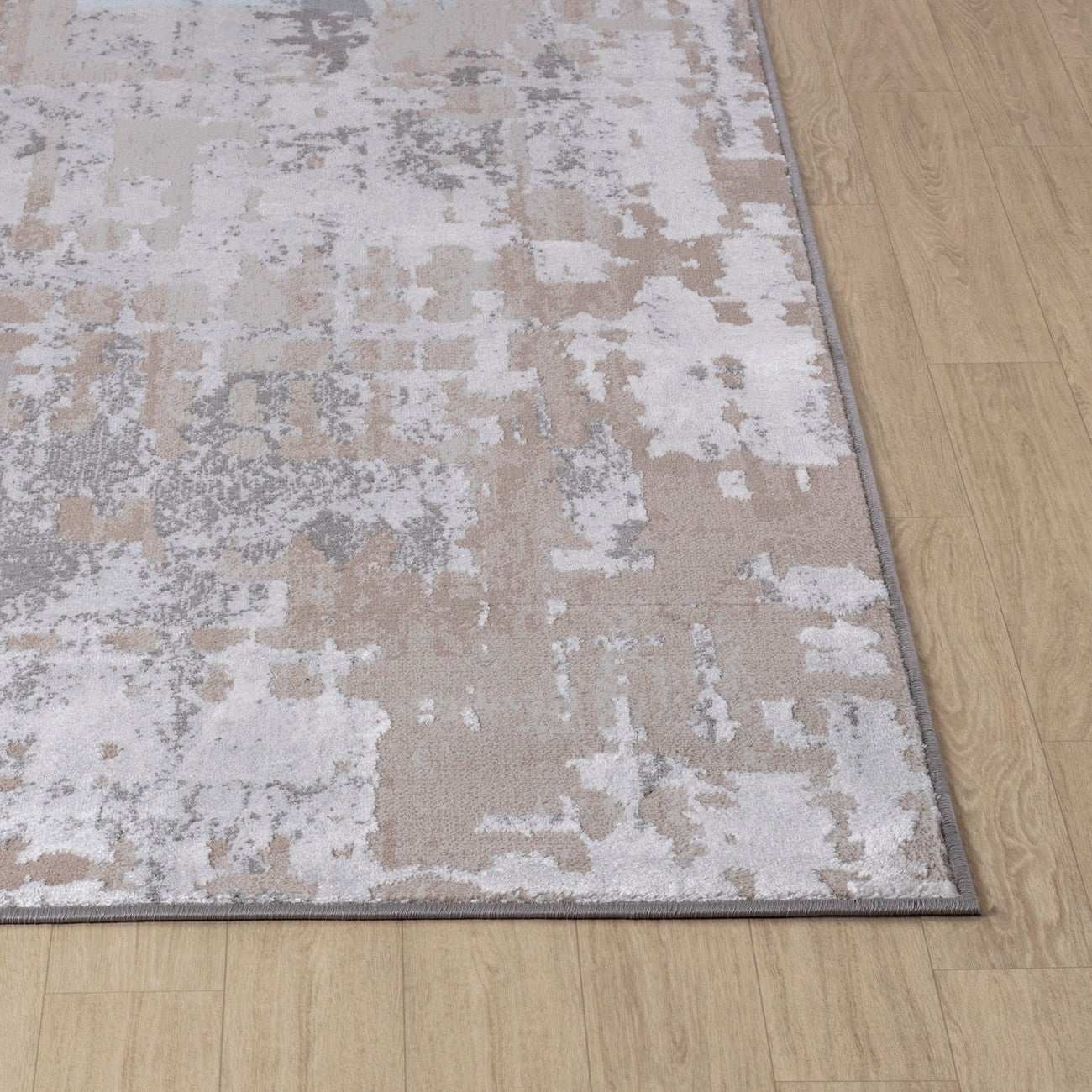 ORGANA Abstract Modern Marble White/Beige Area Rug Front